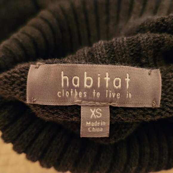 Habitat Women's Gray Color Pop Cotton Turtleneck Sweater - Size XS - with Pocket - Picture 2 of 13
